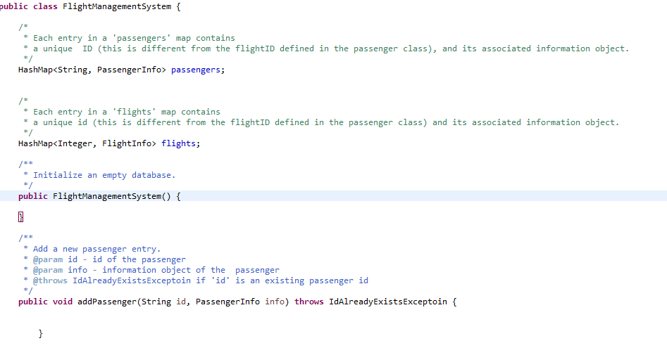 Im stuck at the addpassenger method. Can anyone please help public