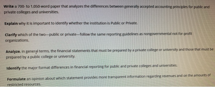  Write a 700- to 1,050-word paper that analyzes the differences between