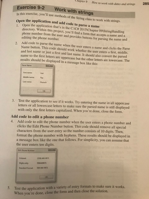 I need help with Excercise 9-2 (Working with strings) in the murach's