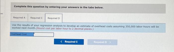 equation. d. Use the results of your regression analysis to develop an