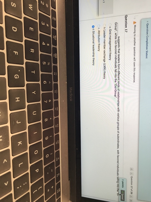  s Question Completion Status Moving to another question will save this