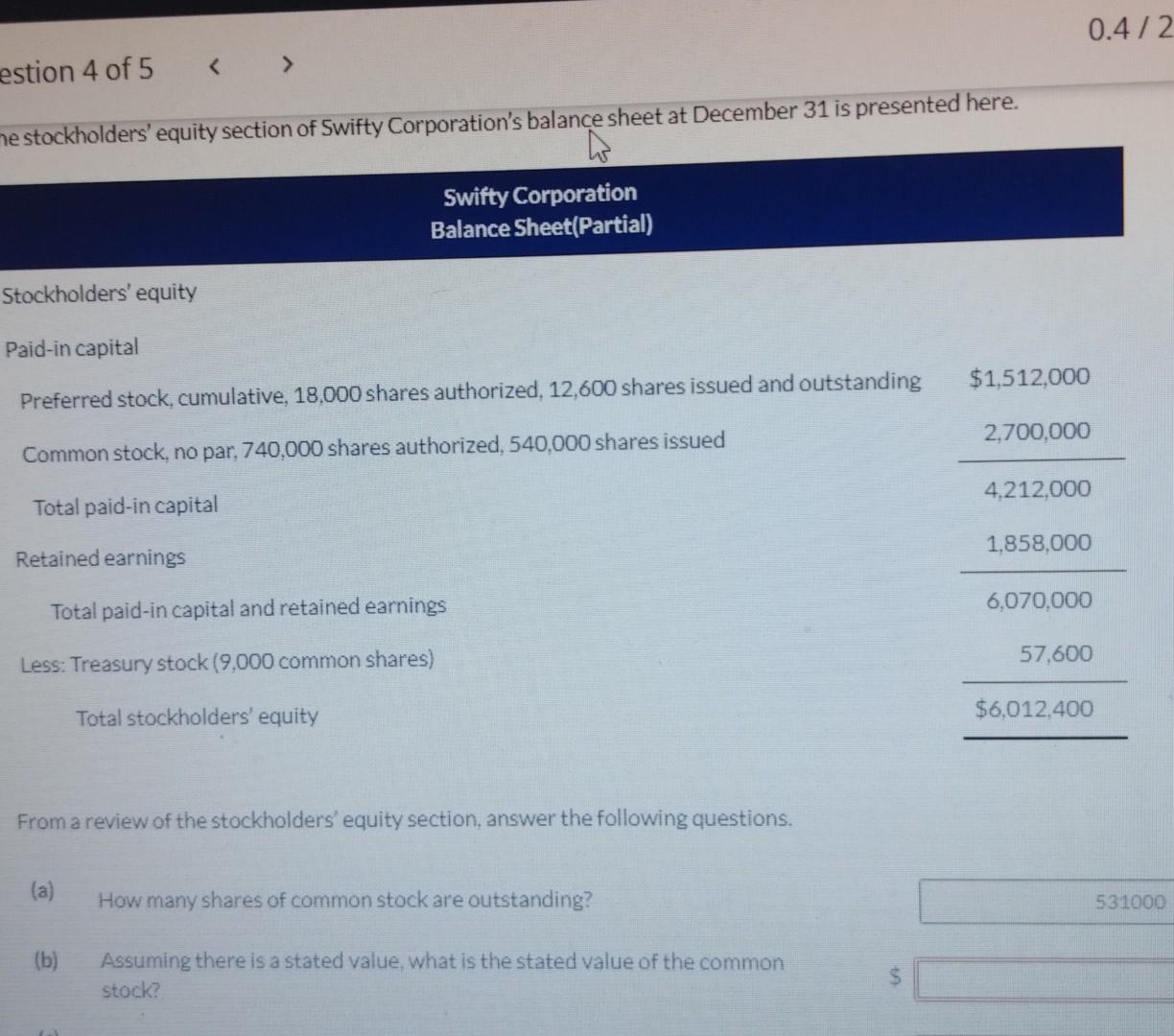 Assuming there is a stated value what is the stated value of