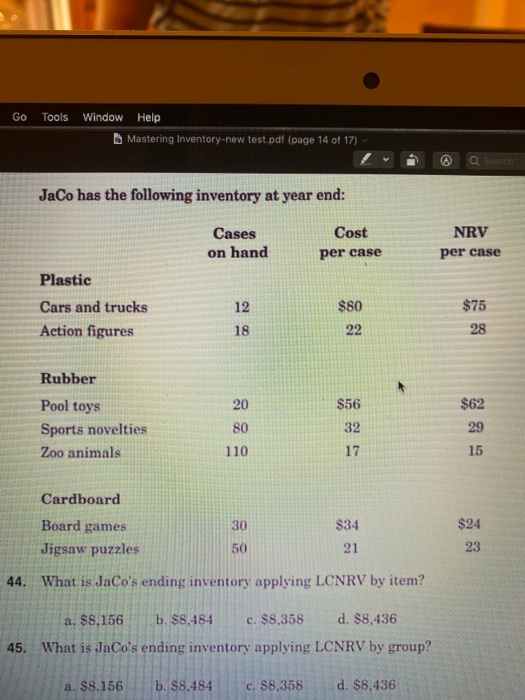 please answer following problem #45 & 46 Go Tools Window Help Mastering
