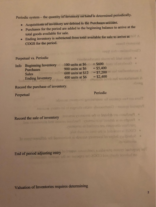 A Valuation of Inventories: A Cost-Basis Approach Inventory Issues Classification - two