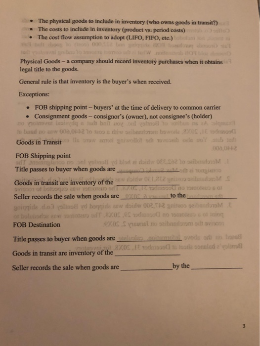 types Items held for resale (merchandiser) Goods to be used in the