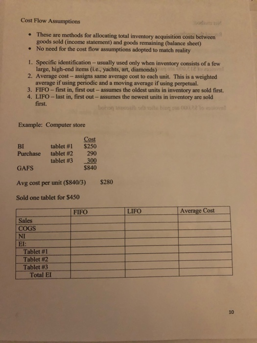 and allowances and purchase discounts are credited to inventory. COGS is recorded