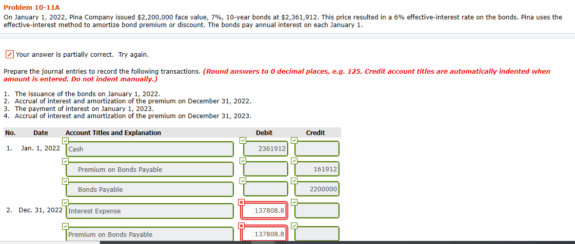 I need help with these problems Problem 10-11A On January 1, 2022,