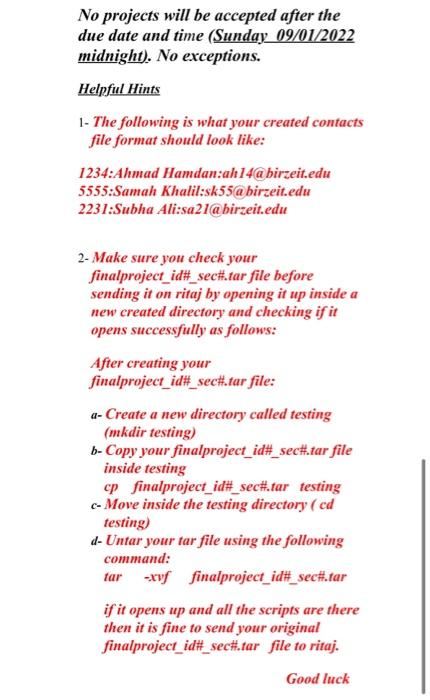 and underneath it do the following: Write a shell script called mycontacts