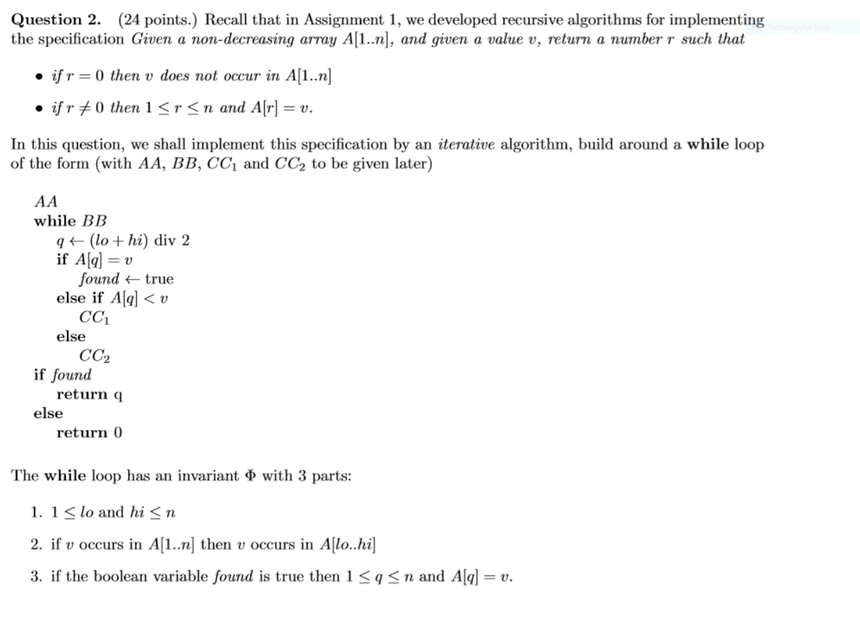 Question 2. (24 points. Recall that in Assignment 1, we developed