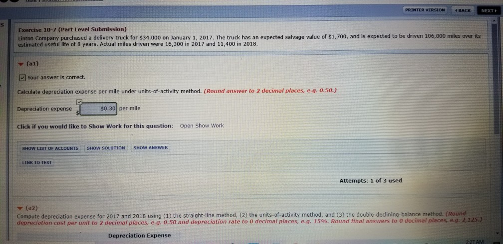  PRINTER VERSION BACK NEXT Exercise 10-7 (Part Level Submission) Linton Company