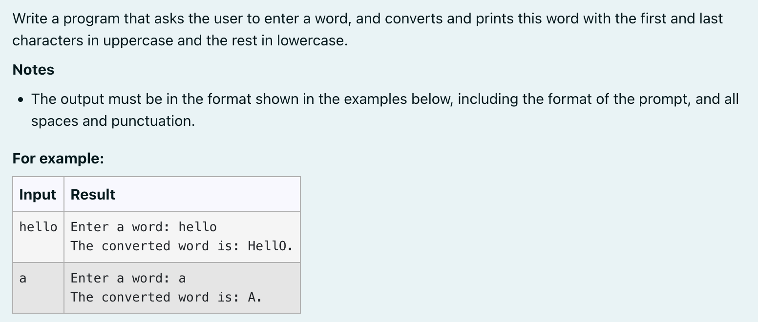 use python only Write a program that asks the user to enter