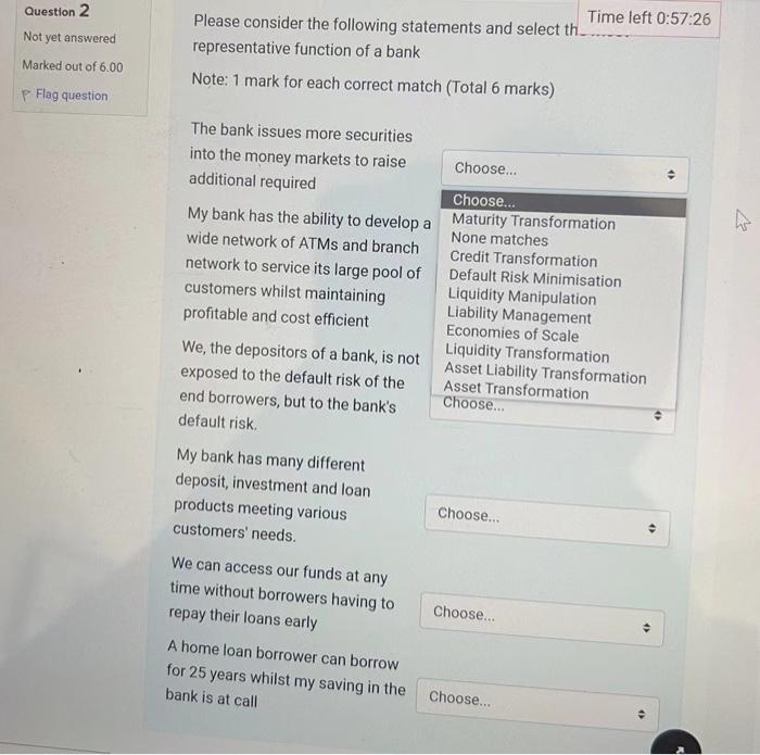  Please consider the following statements and select th representative function of