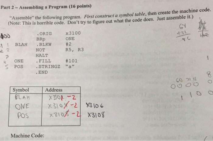  This is LC3 Part 2 - Assembling a Program (16 points)