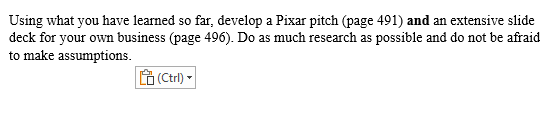 Using what you have learned so far, develop a Pixar pitch