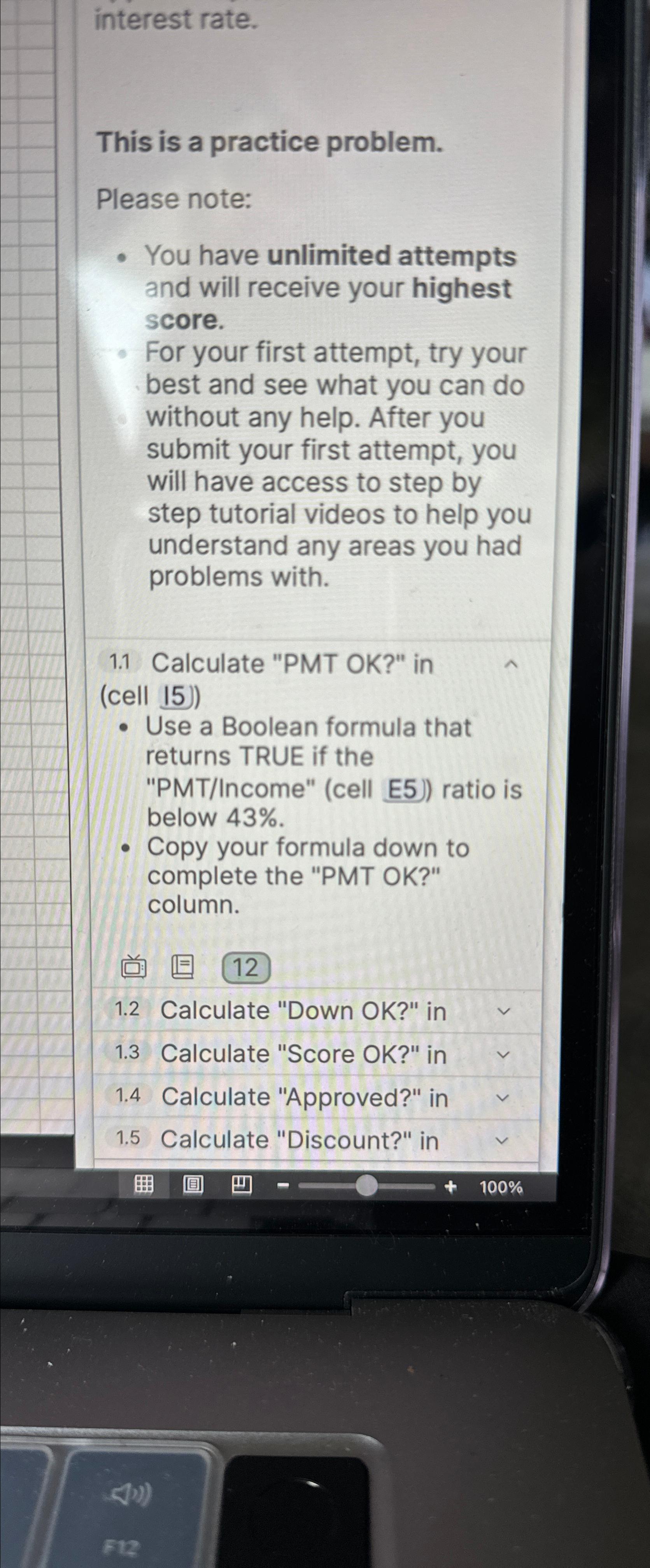  interest rate. This is a practice problem. Please note: You have