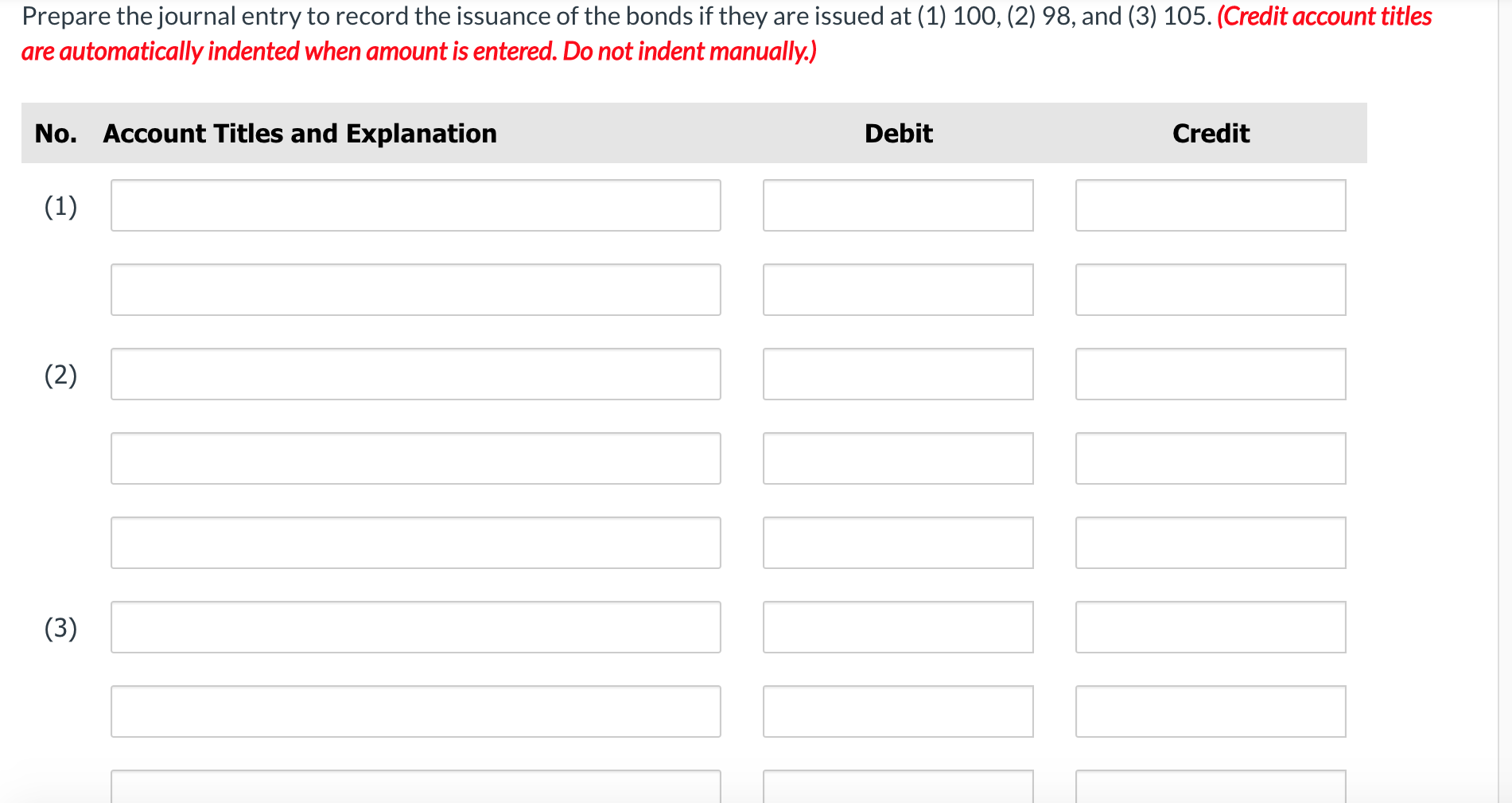 the end of period 1. (Credit account titles are automatically indented when