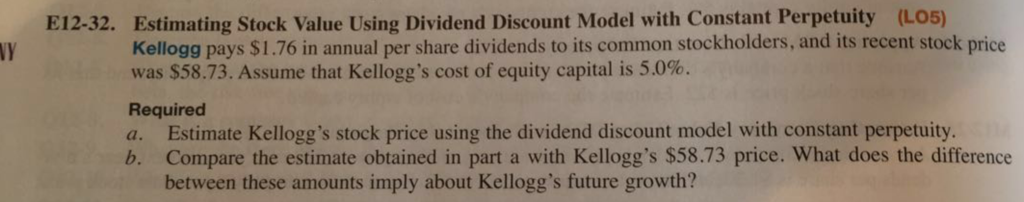 both a and b Estimating Stock Value Using Dividend Discount Model