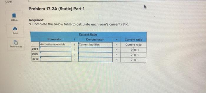 LO P1, P2, P3 The following information applies to the questions displayed
