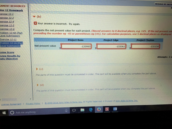 investment proposals. Each investment has a useful ife of 5 years. Relevant