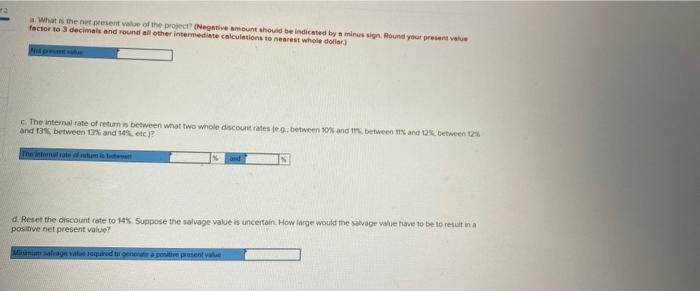 6 7 Data Example E Cost of equipment needed Working capital needed