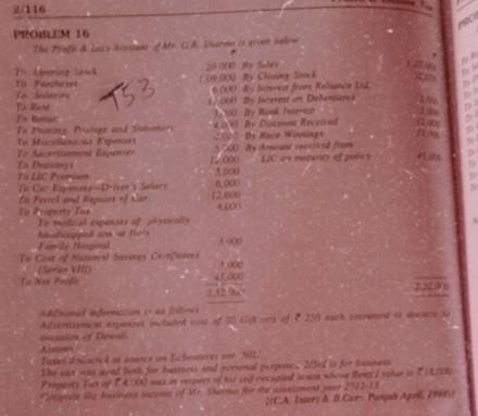  116 PROBLEM 16 To TS3 Red T TE Ya Tauchen ORD