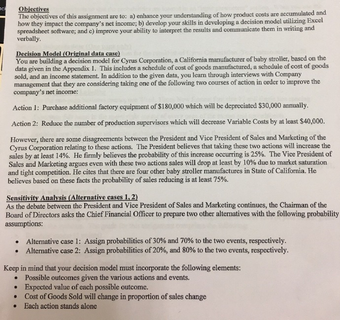 Use the spreadsheets to create tabs for each cases & each actions.
