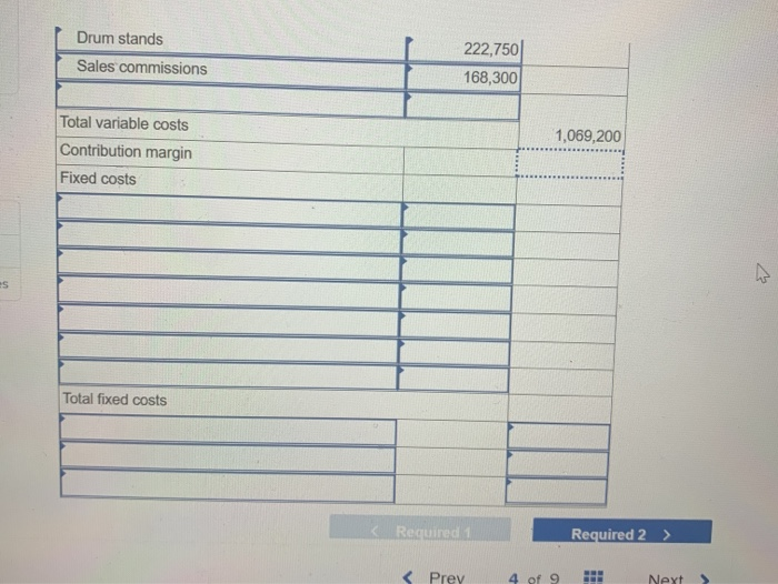 drum sets manufactured by Tight Drums Company for the year ended December