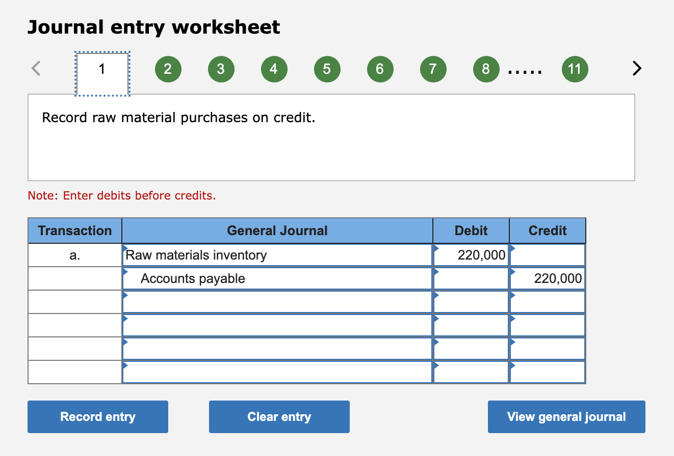 5 6 7 Record the entry for the cost of jobs 136