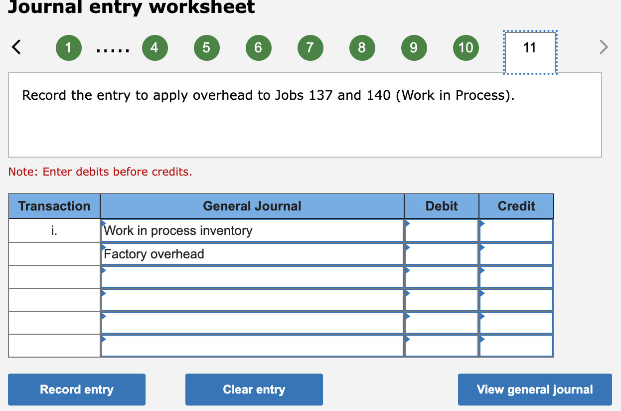 following materials for the month. c. Time tickets record use of the