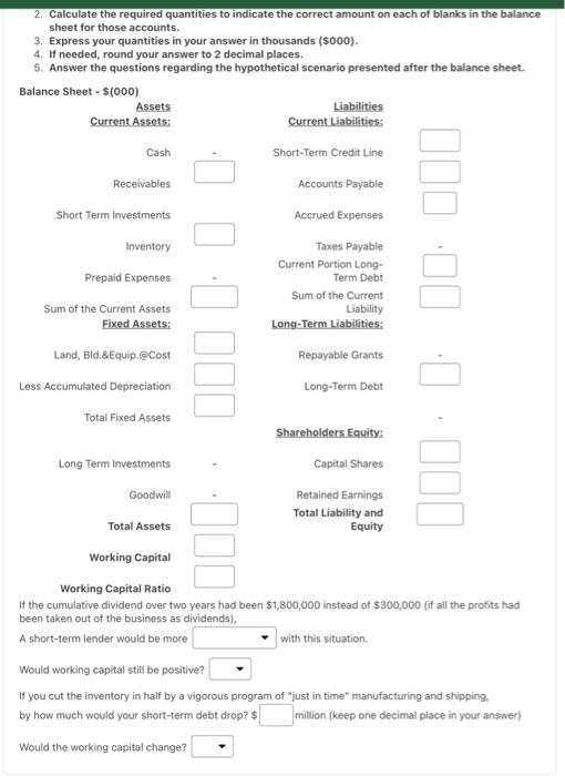 (2009)] from page 135 of the textbook: Fill a balance sheet for