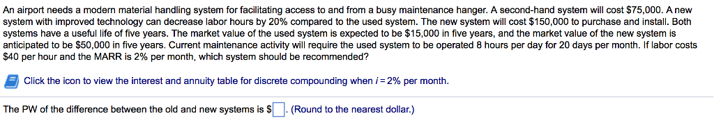 An airport needs a modern material handling system for facilitating access