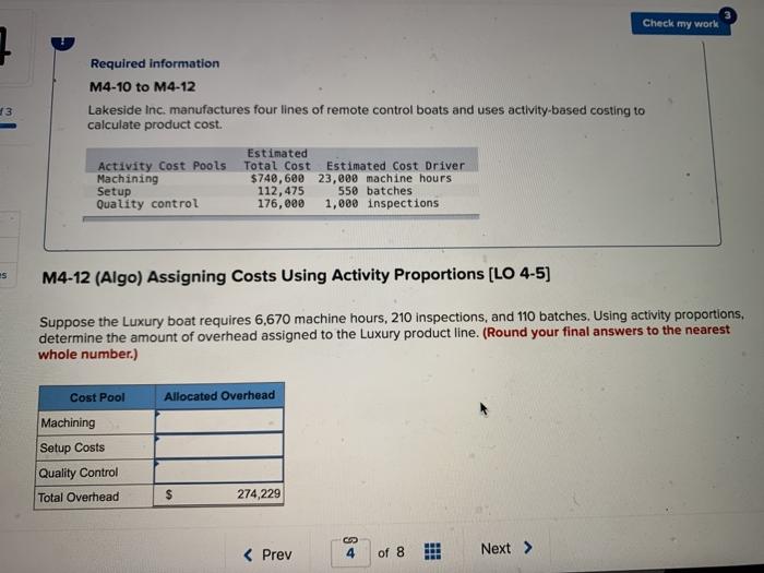 any help , thabk you Check my work Required information M4-10 to