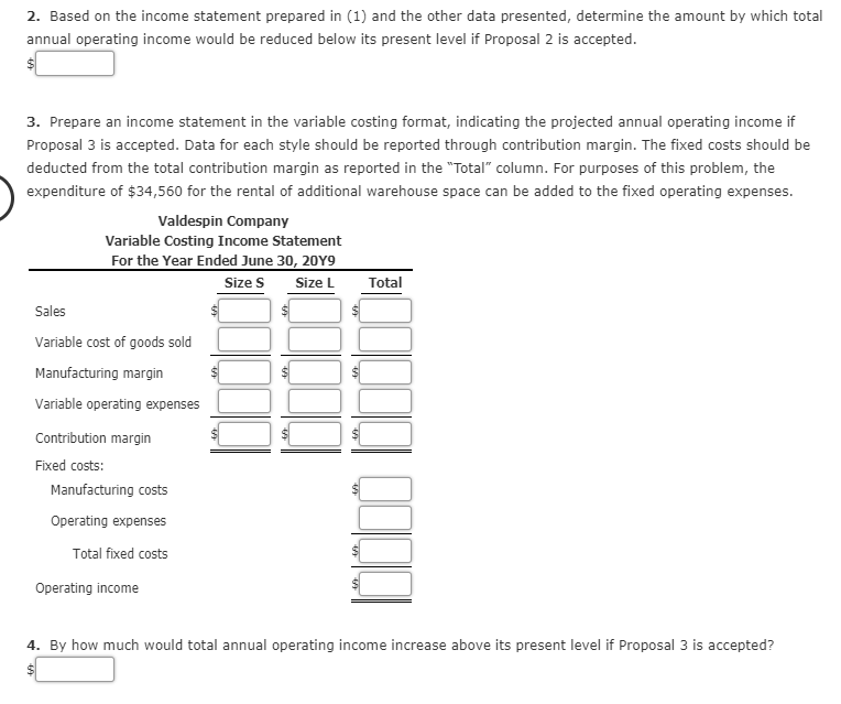 medium (M), and large (L). The income statement has consistently indicated a