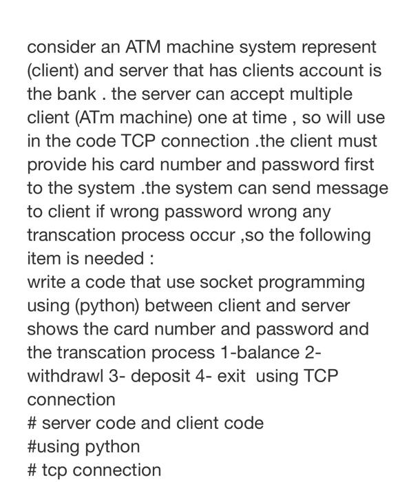 #write code for the server #write code for the client the Card