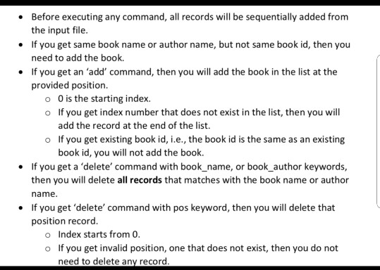 list. You may also need to sort the list of books. 2.