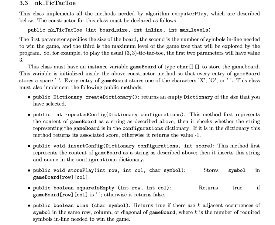 opponent. You will be given code for displaying the gameboard on the