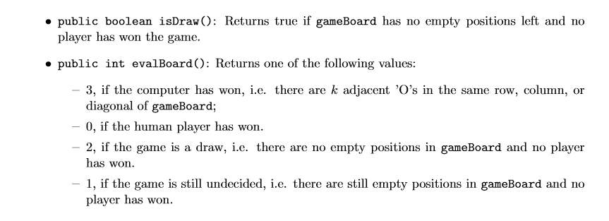 screen. 2 The Algorithm for Playing (n, k)-Tic-Tac-Toe The human player always