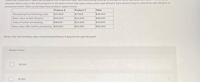  allocates these costs to the joint products on the basis of