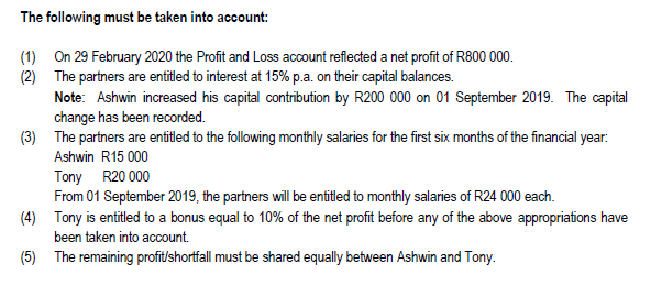 OF CHANGES IN EQUITY FOR THE YEAR ENDED 29 FEBRUARY 2020 Capital