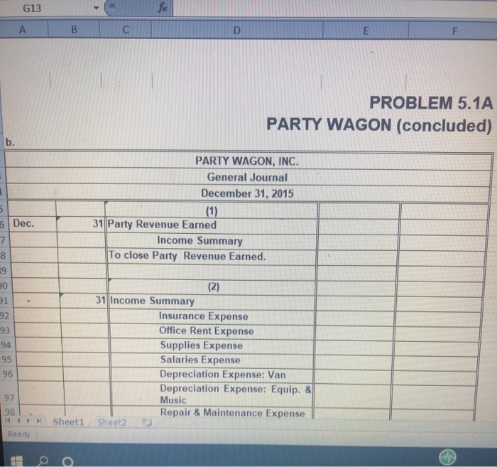 van Depreciation expense: equipment & music Repair & maintenance expense Travel expense