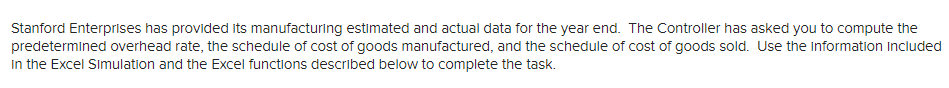 Please include formulas and explanation to get to each answer. Stanford Enterprises