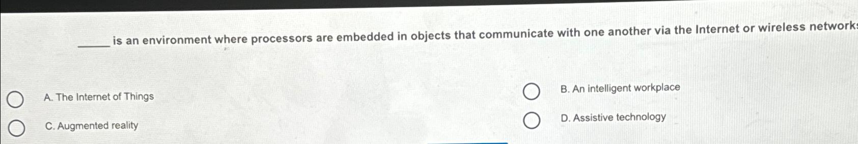  is an environment where processors are embedded in objects that communicate