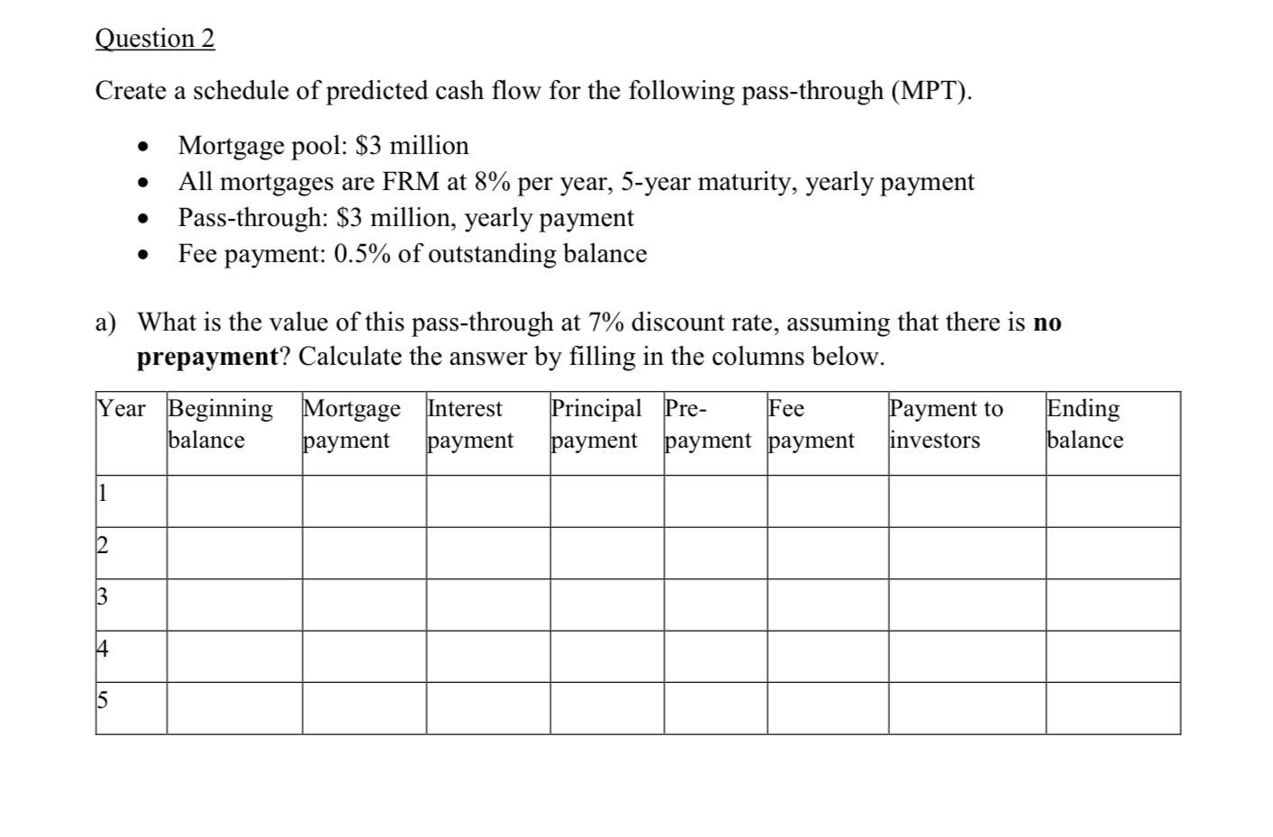 please show work in excel along with each equations/formula on how you