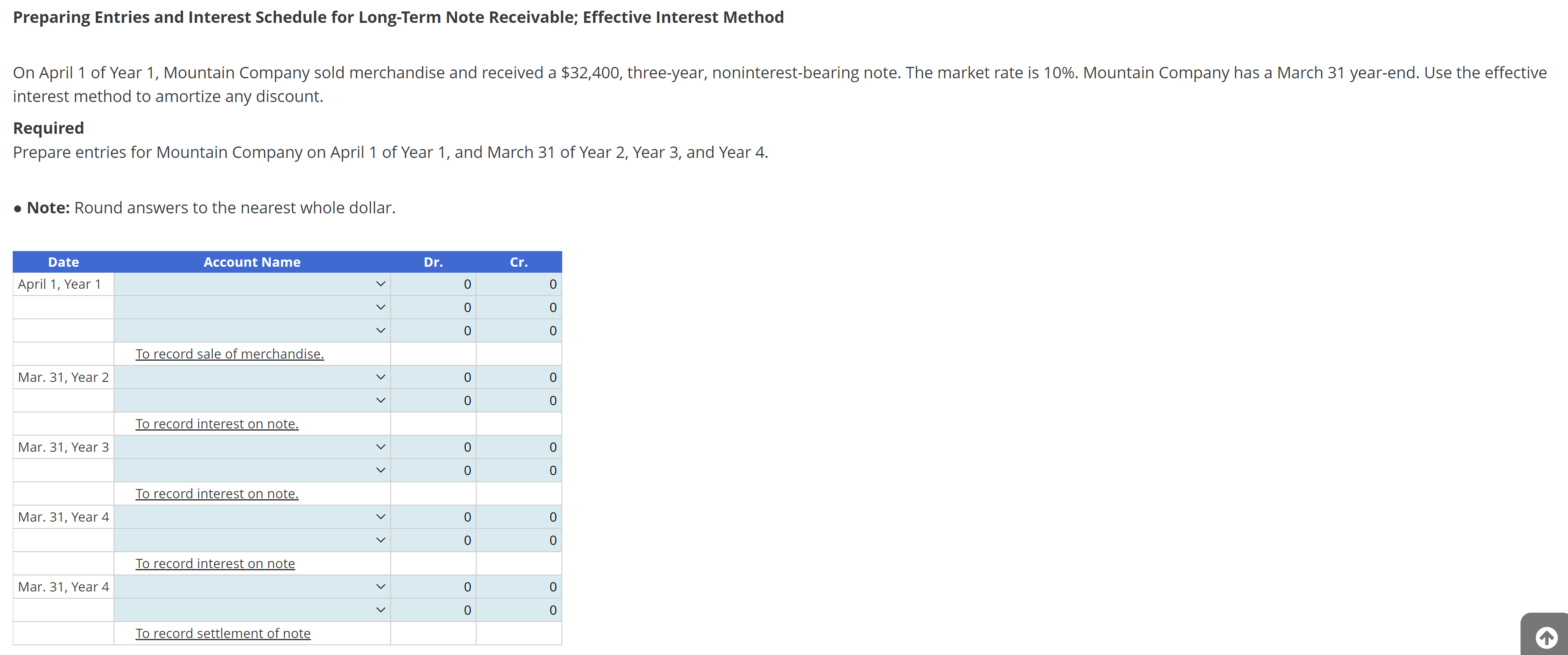  Preparing Entries and Interest Schedule for Long-Term Note Receivable; Effective Interest