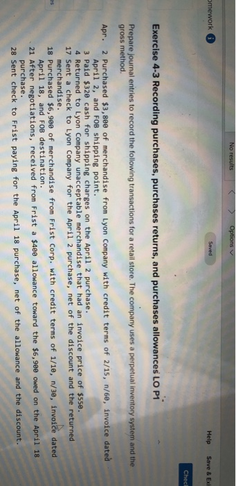  No results > Options mework 0 Help Save & Exi Check