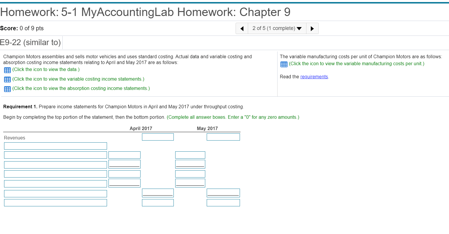 MORE INFO TO PROVIDE Requirements - X 1. Prepare income statements for