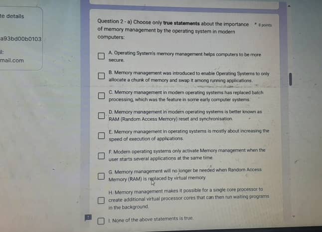  te dotails a93bd00b0103 It: mail.com Question 2- a) Choose only true