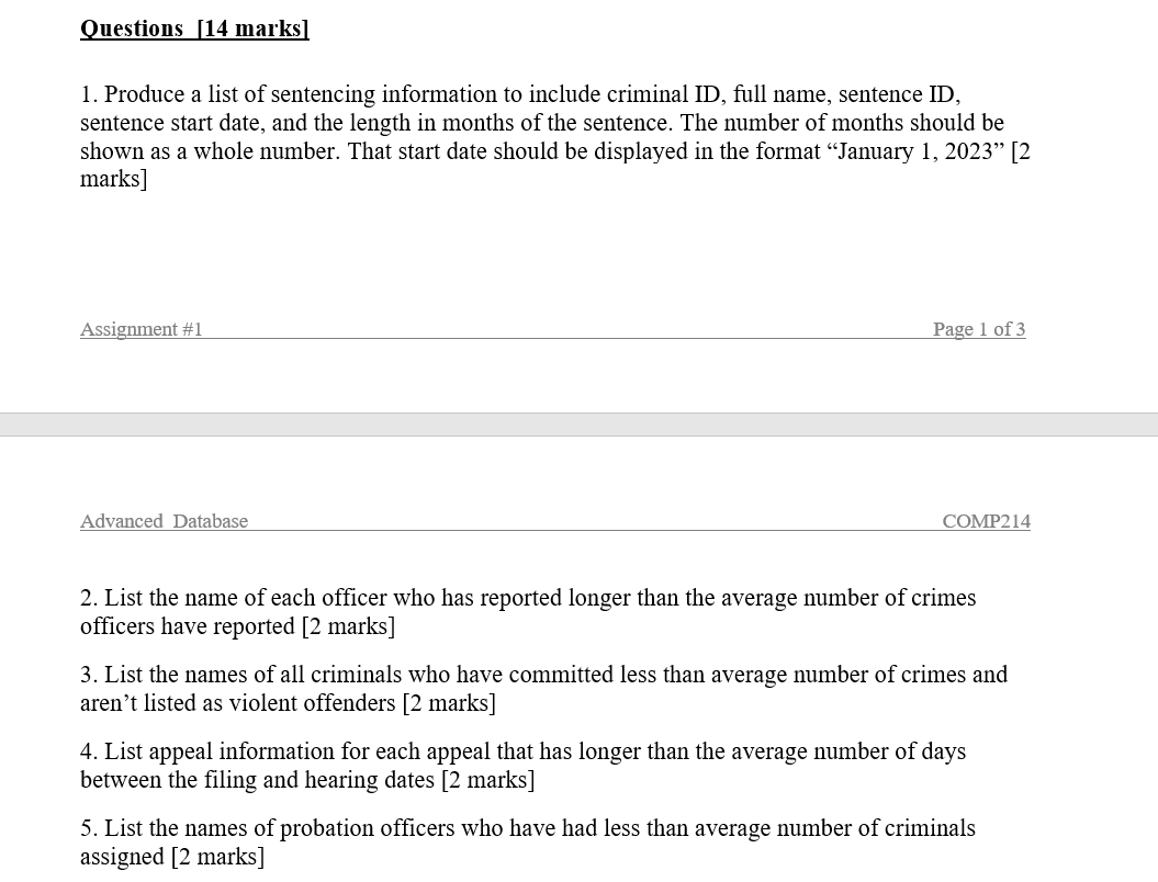 you: - Become familiar with the data source: City Jail database -