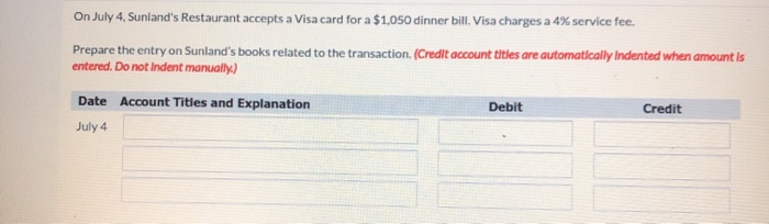  Current Attempt in Progress On July 4, Sunland's Restaurant accepts a