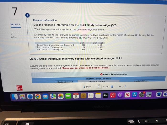 with FIFO LO P1 Required: Assume the perpetual inventory system is used.